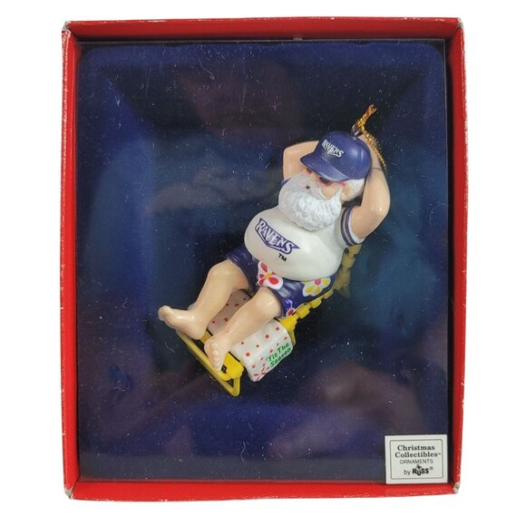 Russ NFL Baltimore Ravens Ornament Lounging Santa Beach Chair Sleep Vintage 1997 - Picture 1 of 8